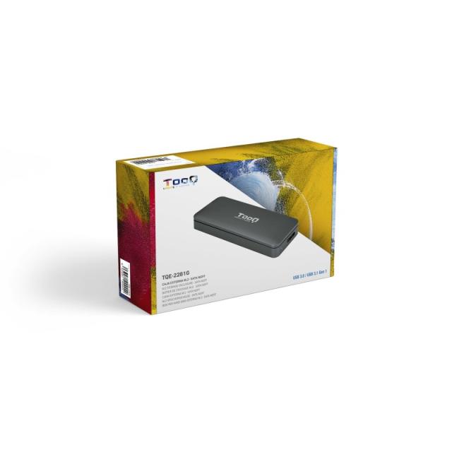 TooQ - TQE-2281G caja para disco duro externo Caja externa para unidad de estado sólido (SSD) Gris M.2