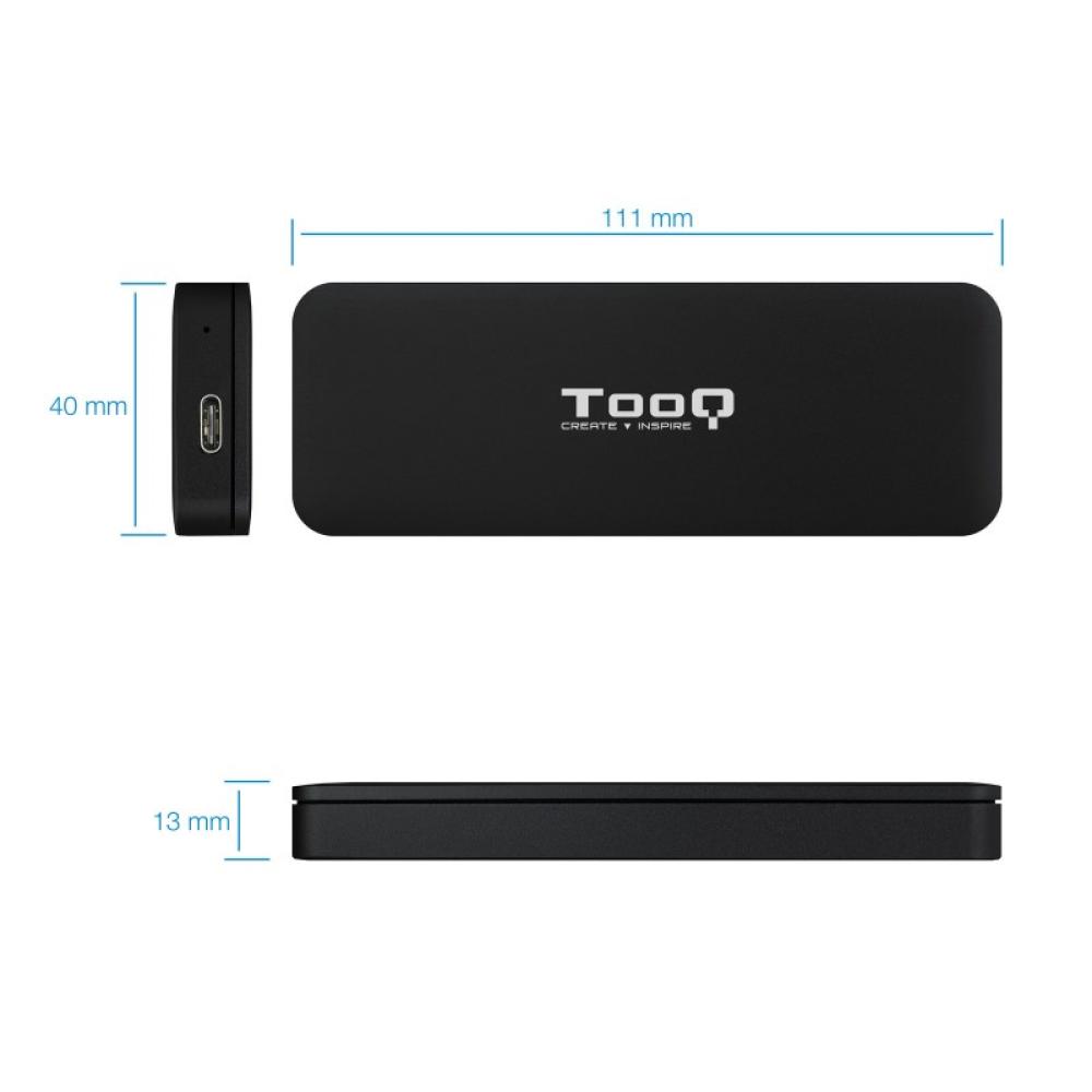 TooQ - TQE-2280B caja para disco duro externo Caja externa para unidad de estado sólido (SSD) Negro M.2