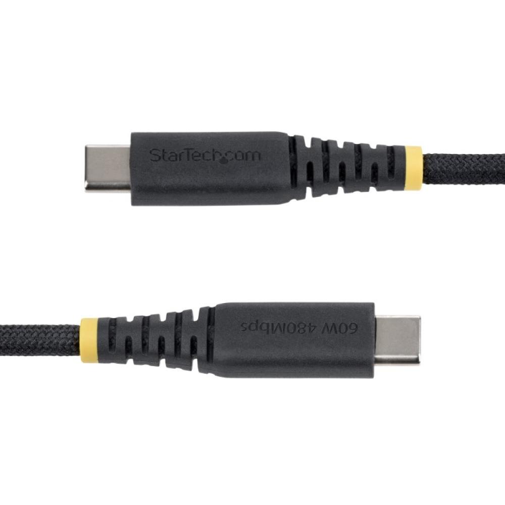 StarTech.com - Cable de Carga USB-C Trenzado de 1m - Cable Cargador USB Tipo C para Portátil - Cable Resistente p - USB2CC1MNCBR
