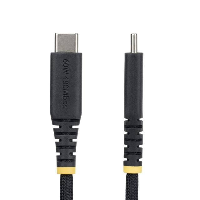 StarTech.com - Cable de Carga USB-C Trenzado de 1m - Cable Cargador USB Tipo C para Portátil - Cable Resistente p - USB2CC1MNCBR