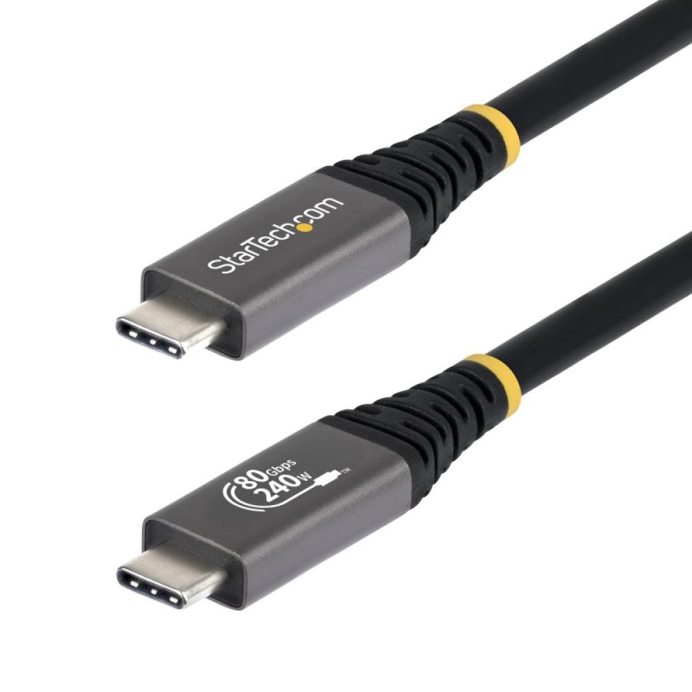 StarTech.com - Cable USB4 1,5m - Cable USB-C Certificado USB-IF - 80Gbps - Cable USB Tipo C - PD de 240W - 8K120/4K240 - DP 2.1