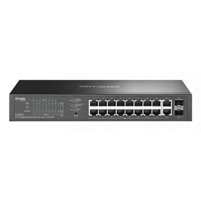 OMADA - ES220GP switch Gestionado Gigabit Ethernet (10/100/1000) Energía sobre Ethernet (PoE) Negro