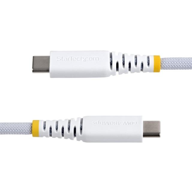 StarTech.com - Cable de Carga USB-C Trenzado de 3m - Cable Cargador USB Tipo C para Portátil - Cable Resistente - USB2CC3MNCBRWH