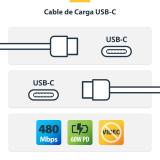 StarTech.com - Cable de Carga USB-C de 3m - Cable de Carga USB Tipo C para Portátil - Cable USB para Tablet o Móvi - USB2CC3MWHE