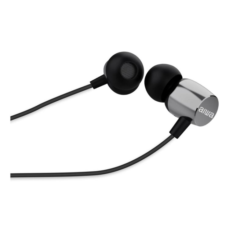 Aiwa - ESTM-20SL auricular y casco Auriculares Alámbrico Dentro de oído Llamadas/Música/Deporte/Uso diario Plata