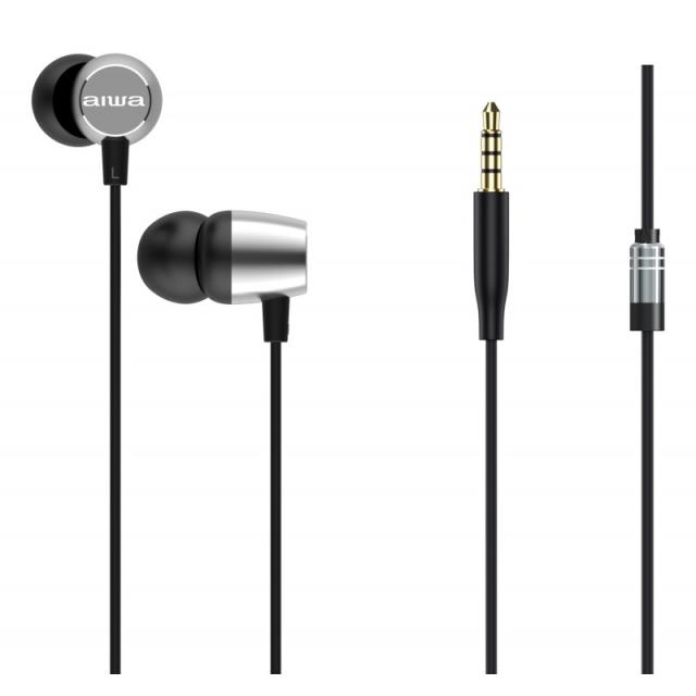 Aiwa - ESTM-20SL auricular y casco Auriculares Alámbrico Dentro de oído Llamadas/Música/Deporte/Uso diario Plata