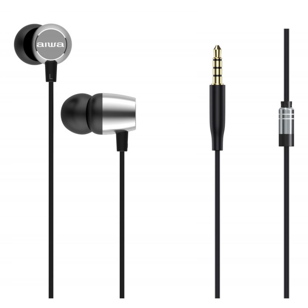 Aiwa - ESTM-20SL auricular y casco Auriculares Alámbrico Dentro de oído Llamadas/Música/Deporte/Uso diario Plata