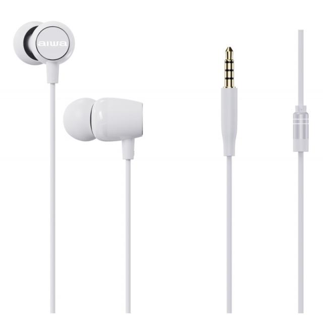 Aiwa - ESTM-20WT auricular y casco Auriculares Alámbrico Dentro de oído Llamadas/Música/Deporte/Uso diario Blanco