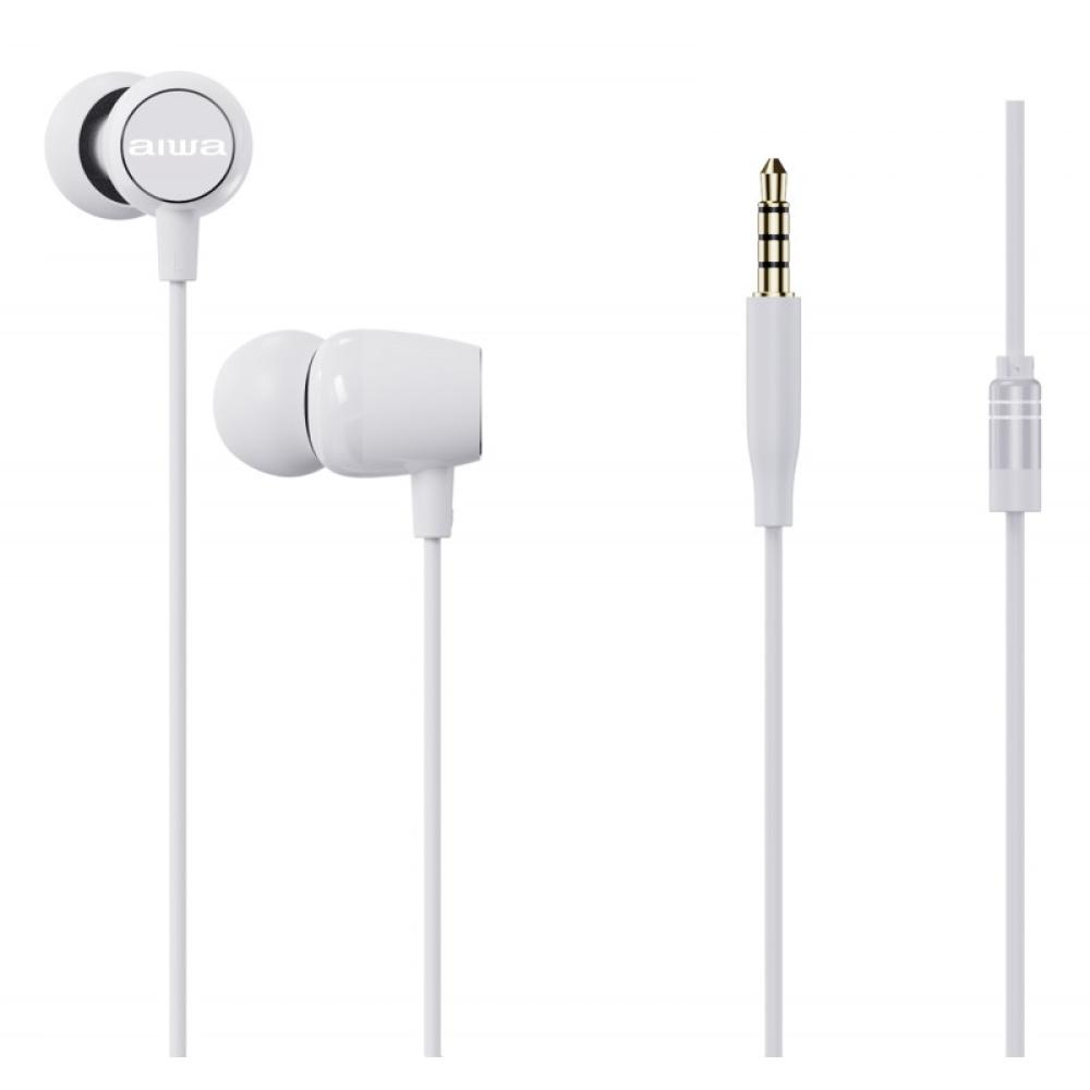 Aiwa - ESTM-20WT auricular y casco Auriculares Alámbrico Dentro de oído Llamadas/Música/Deporte/Uso diario Blanco