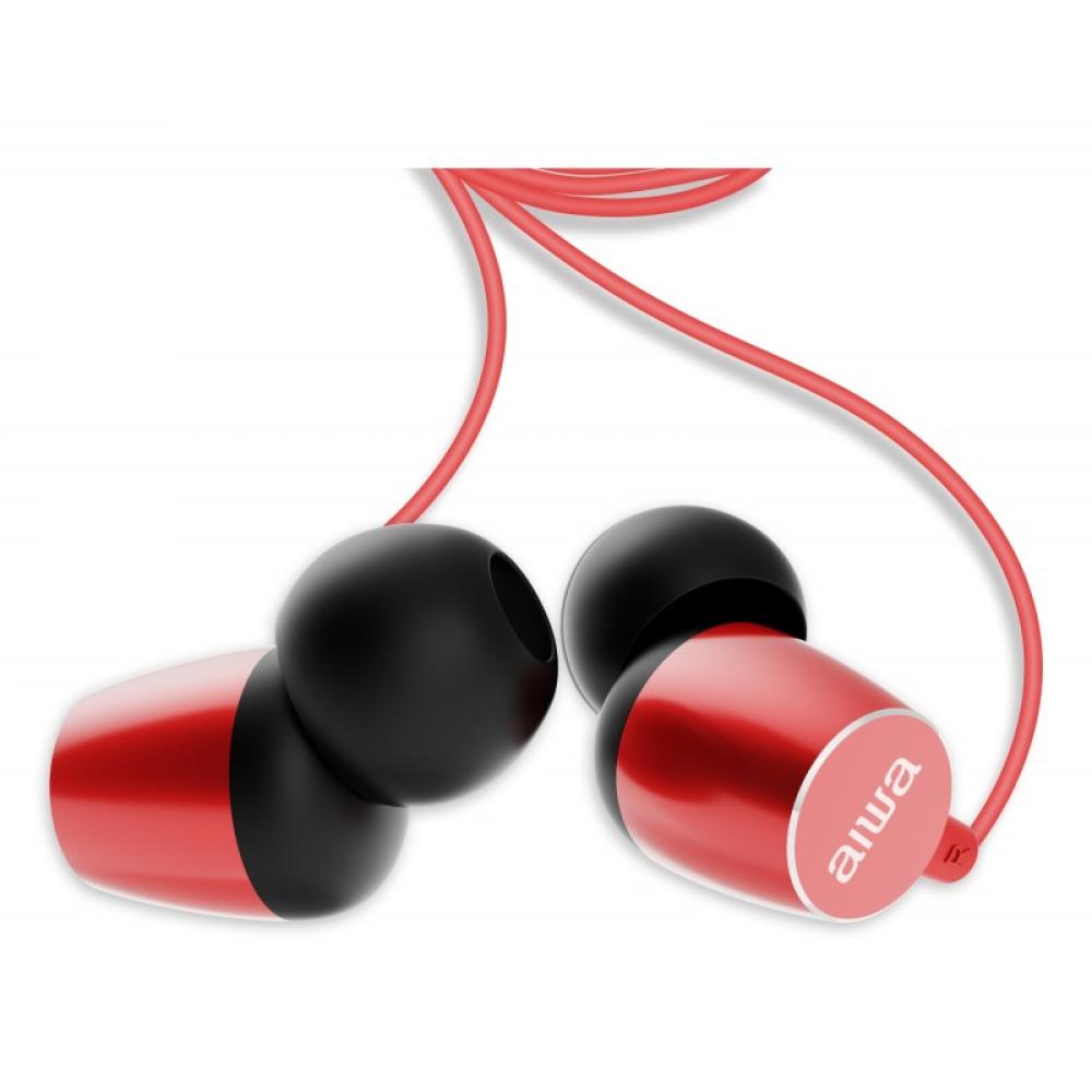 Aiwa - ESTM-20RD auricular y casco Auriculares Alámbrico Dentro de oído Llamadas/Música/Deporte/Uso diario Rojo