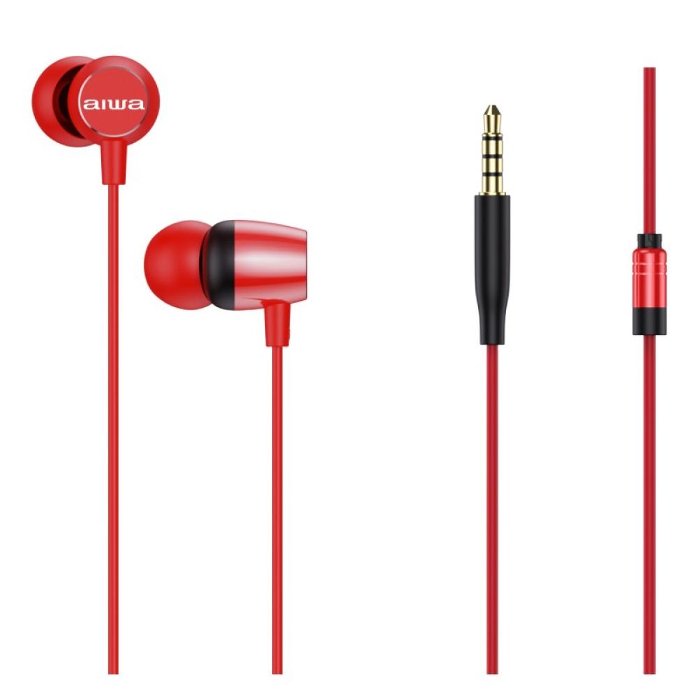Aiwa - ESTM-20RD auricular y casco Auriculares Alámbrico Dentro de oído Llamadas/Música/Deporte/Uso diario Rojo