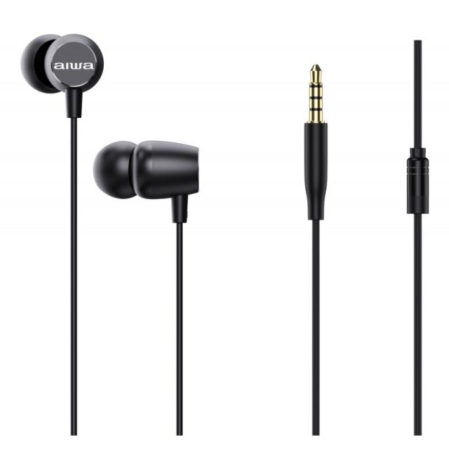 Aiwa - ESTM-20BK auricular y casco Auriculares Alámbrico Dentro de oído Llamadas/Música/Deporte/Uso diario Negro