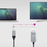 Nanocable - 10.15.5002 adaptador de cable de vídeo 1,8 m USB Tipo C DisplayPort Aluminio, Negro