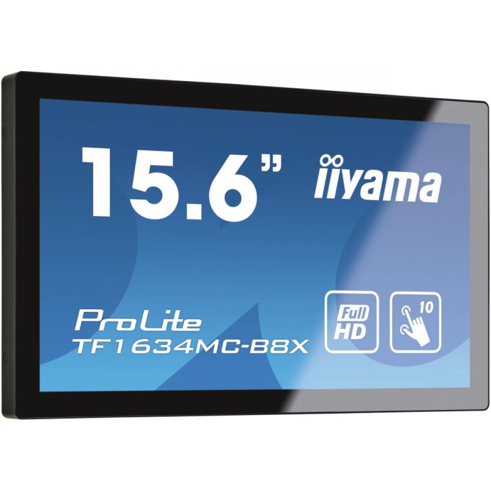 iiyama - ProLite TF1634MC-B8X pantalla para PC 39,6 cm (15.6") 1920 x 1080 Pixeles Full HD LED Pantalla táctil Multi-usuario Neg