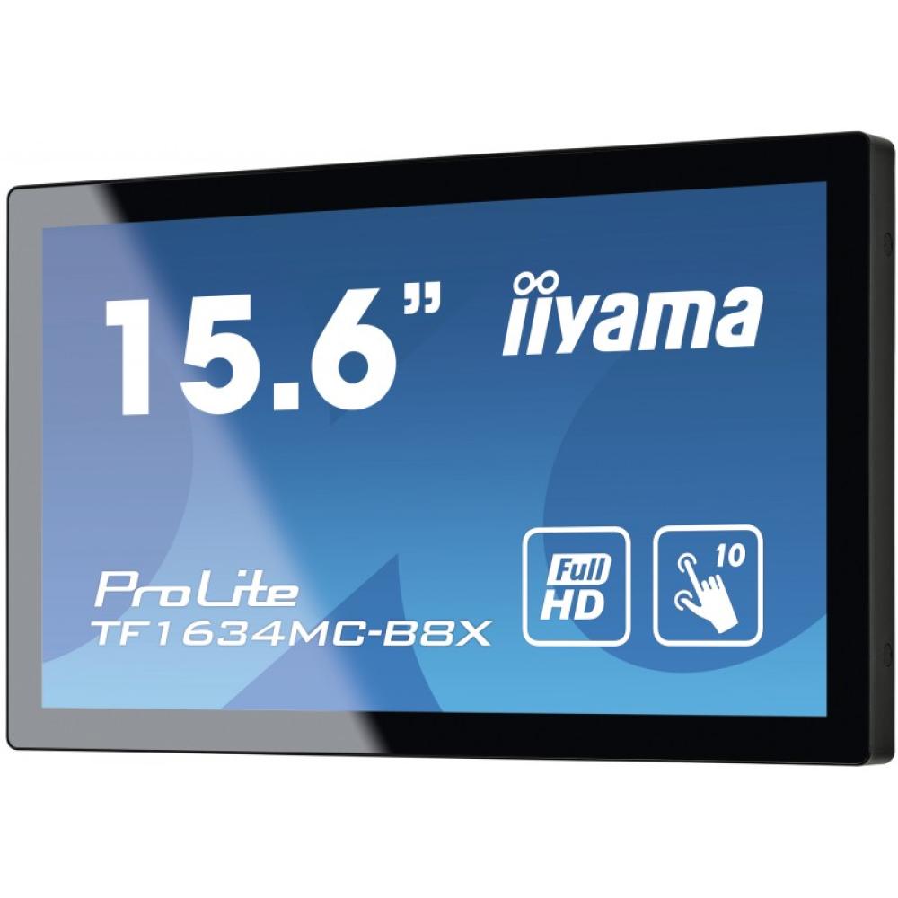iiyama - ProLite TF1634MC-B8X pantalla para PC 39,6 cm (15.6") 1920 x 1080 Pixeles Full HD LED Pantalla táctil Multi-usuario Neg