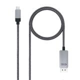 Nanocable - 10.15.5002 adaptador de cable de vídeo 1,8 m USB Tipo C DisplayPort Aluminio, Negro