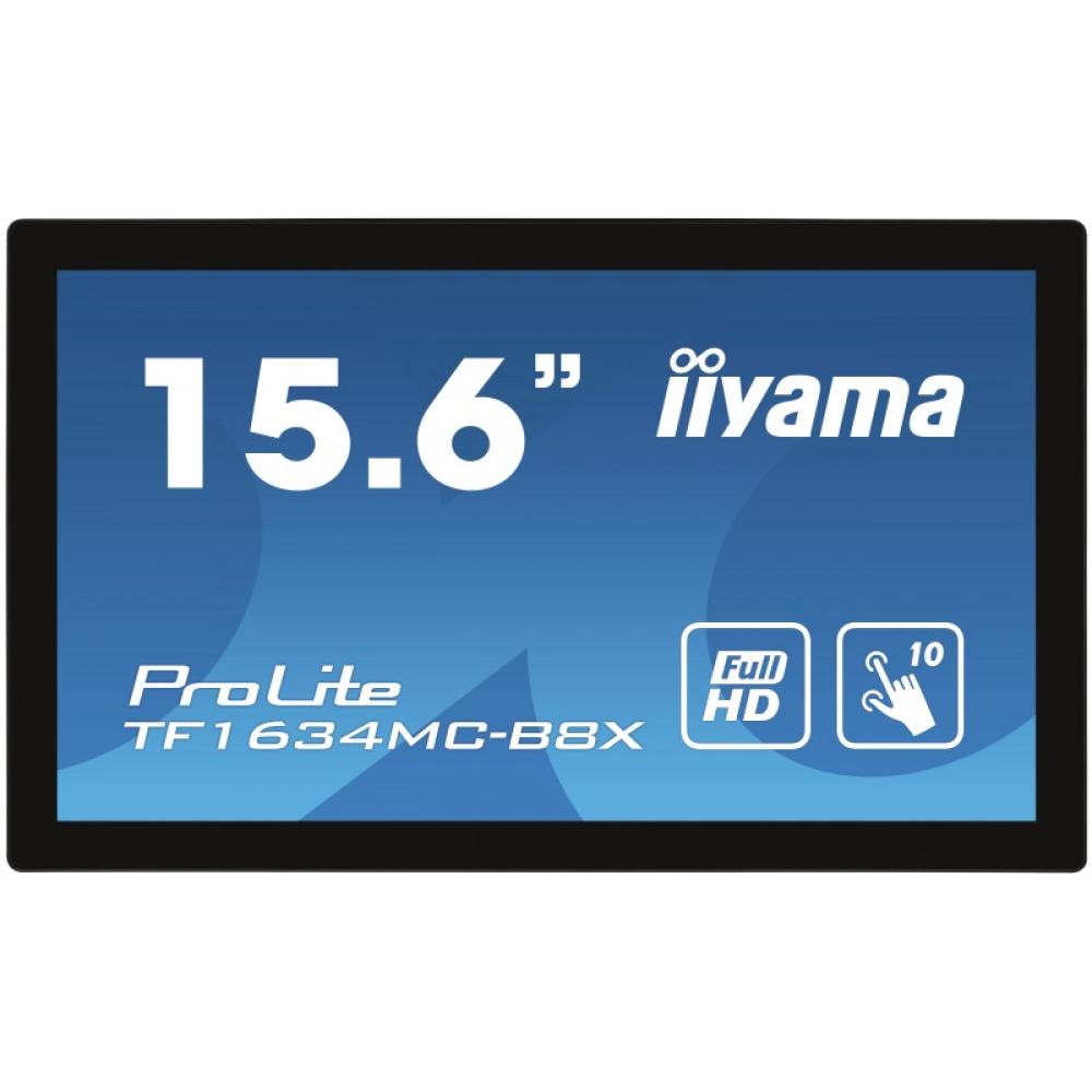 iiyama - ProLite TF1634MC-B8X pantalla para PC 39,6 cm (15.6") 1920 x 1080 Pixeles Full HD LED Pantalla táctil Multi-usuario Neg