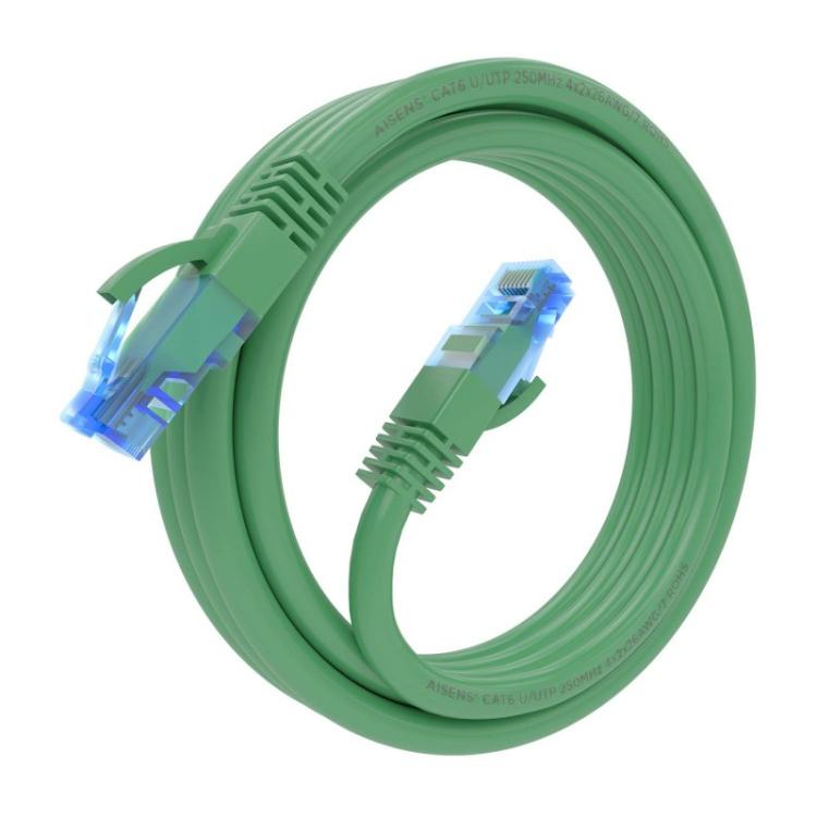 AISENS - Cable De Red Latiguillo RJ45 Cat.6 UTP AWG26 CCA, Verde, 2.0 m