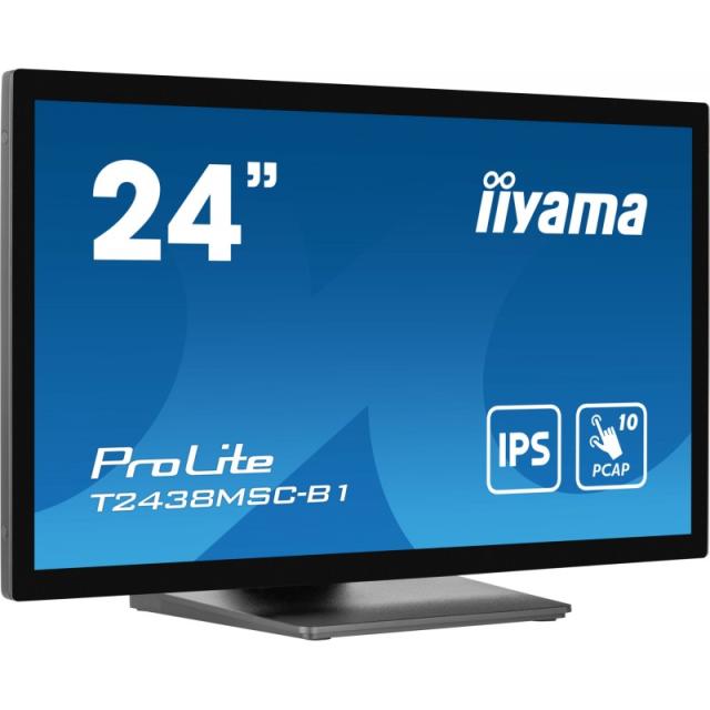 iiyama - ProLite T2438MSC-B1 pantalla para PC 60,5 cm (23.8") 1920 x 1080 Pixeles Full HD LED Pantalla táctil Negro