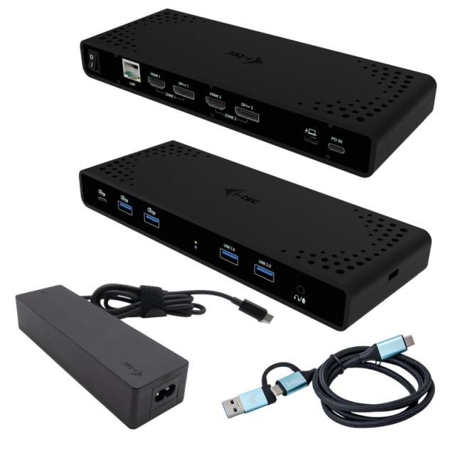 i-tec - Universal Dual 4K Display Docking Station + Power Delivery 85W - CADUA4KDOCKPDB100