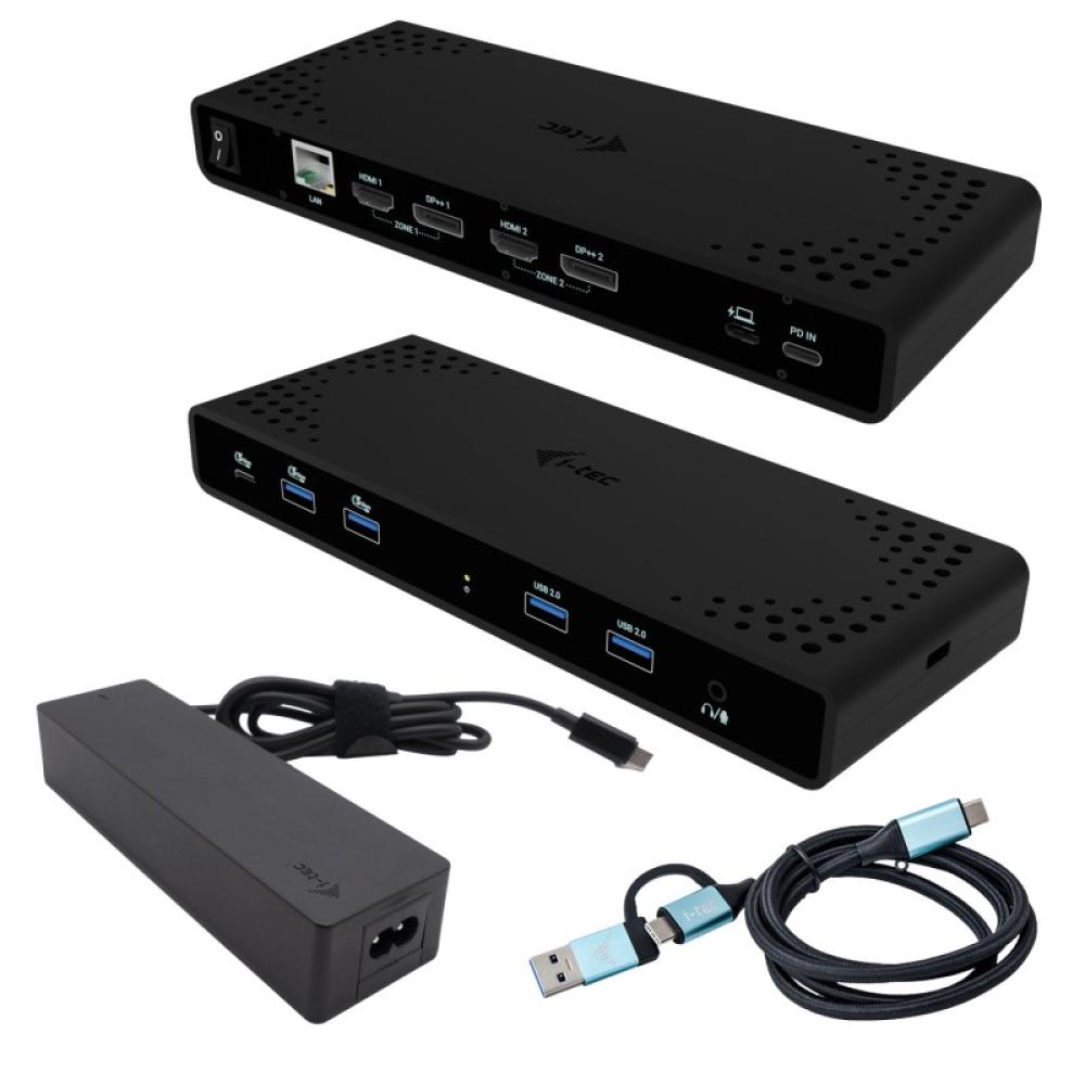 i-tec - Universal Dual 4K Display Docking Station + Power Delivery 85W - CADUA4KDOCKPDB100