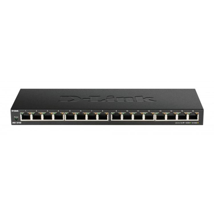 D-Link - DGS-1016S switch No administrado Gigabit Ethernet (10/100/1000) Negro