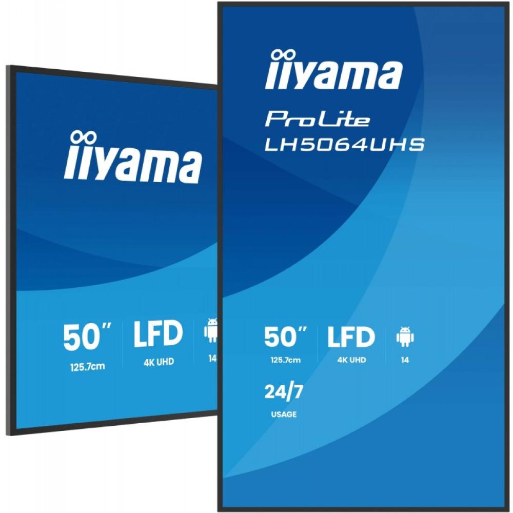 iiyama - LH7564UHS-B1AG pantalla de señalización Pantalla plana para señalización digital 190,5 cm (75") Wifi 500 cd / m² 4K Ult