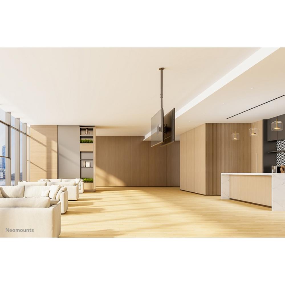 Neomounts - CL35-340BL22 Soporte de techo para doble monitor/TV 23-43" - alt. 106-156 cm