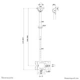 Neomounts - CL35-340BL22 Soporte de techo para doble monitor/TV 23-43" - alt. 106-156 cm
