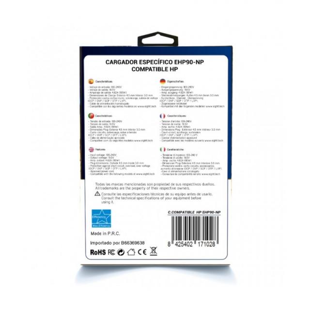 Eightt - EHP90NP adaptador e inversor de corriente Interior 90 W Negro