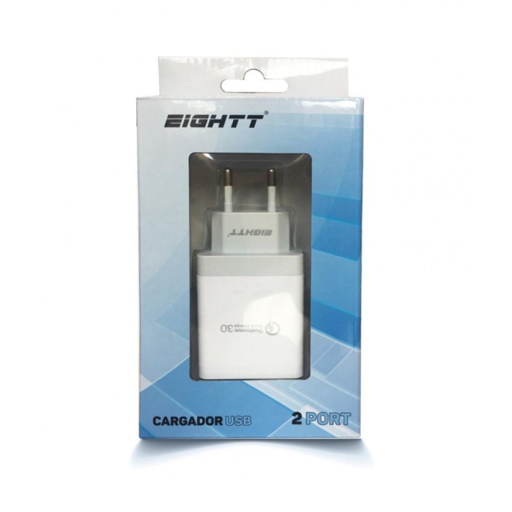 Eightt - EQC2V2 cargador de dispositivo móvil Universal Gris, Blanco Corriente alterna Carga rápida Interior