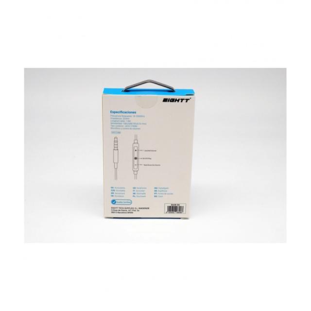 Eightt - EAUR-HU auricular y casco Auriculares Alámbrico Dentro de oído Llamadas/Música Blanco