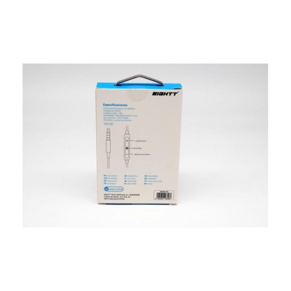Eightt - EAUR-HU auricular y casco Auriculares Alámbrico Dentro de oído Llamadas/Música Blanco