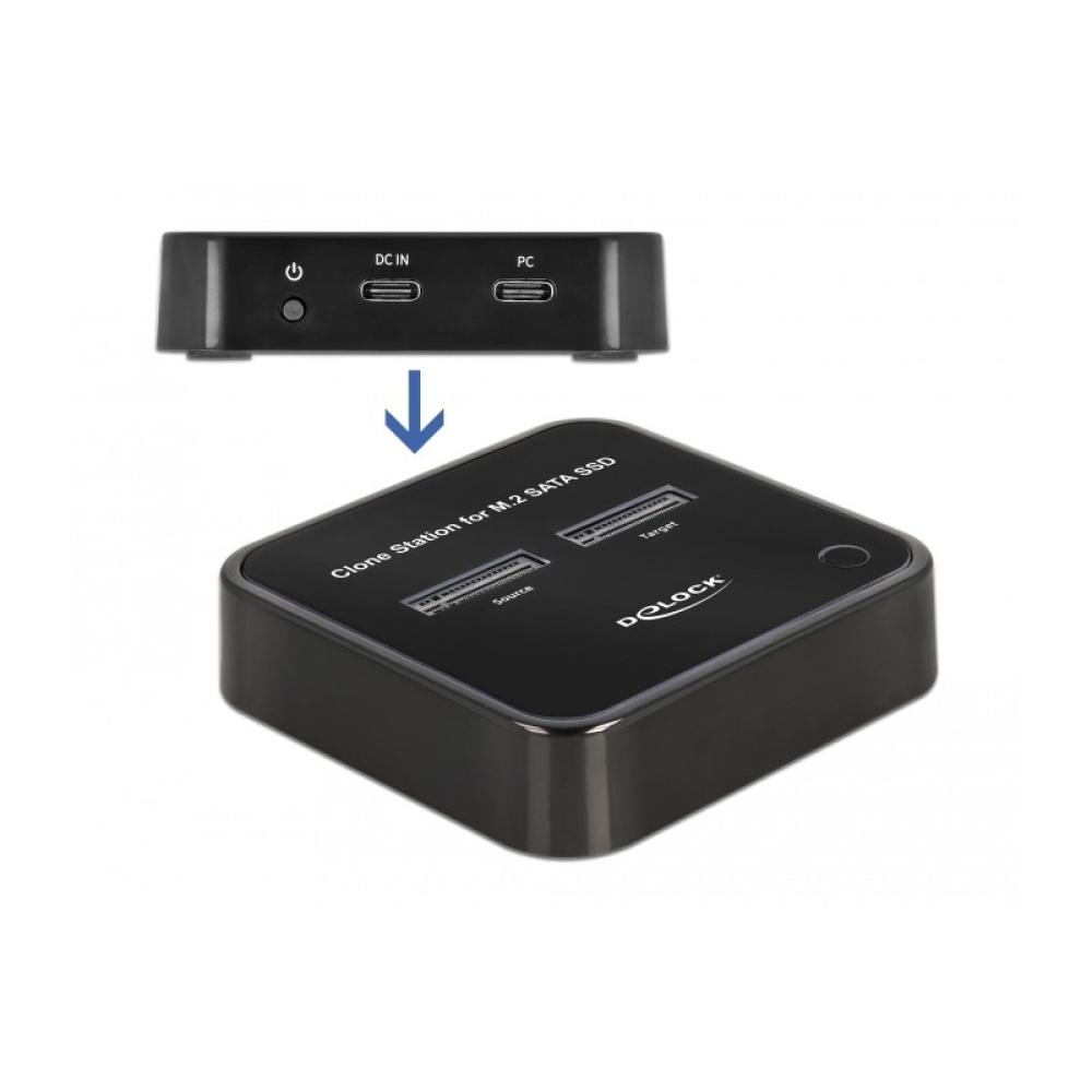DeLOCK - M.2 Estación de acoplamiento para 2 x M.2 SATA SSD con función de clonación