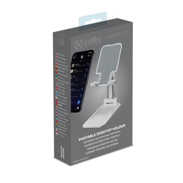 Celly - Magic Desk Soporte pasivo Teléfono móvil/smartphone, Tablet/UMPC Blanco