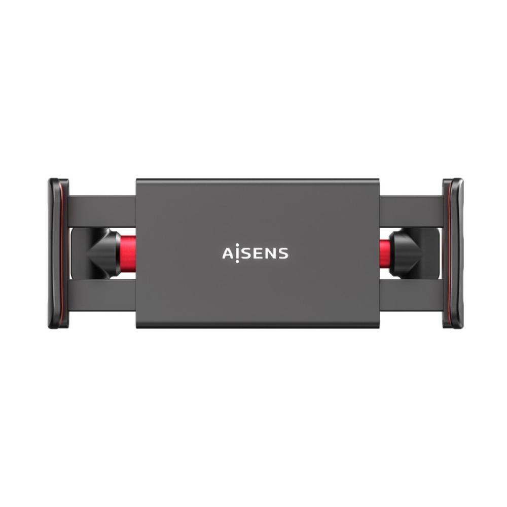 AISENS - Soporte Coche Ajustable (1 Pivote) Para Reposacabezas Para Telefono / Tablet, Rojo