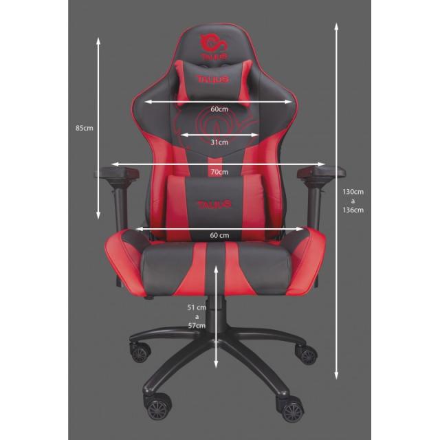 TALIUS - Silla Viper Gaming Black/Red, 4D, Butterfly, Base Metal, Ruedas 60mm Nylon, Gas Clase 4