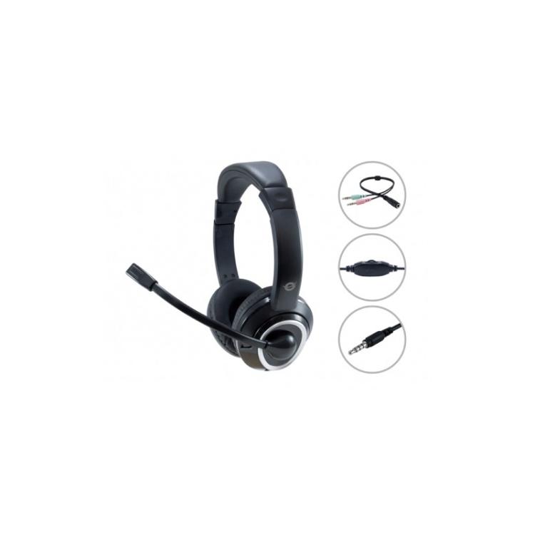 Conceptronic - POLONA02BA auricular y casco Auriculares Alámbrico Diadema Juego Negro