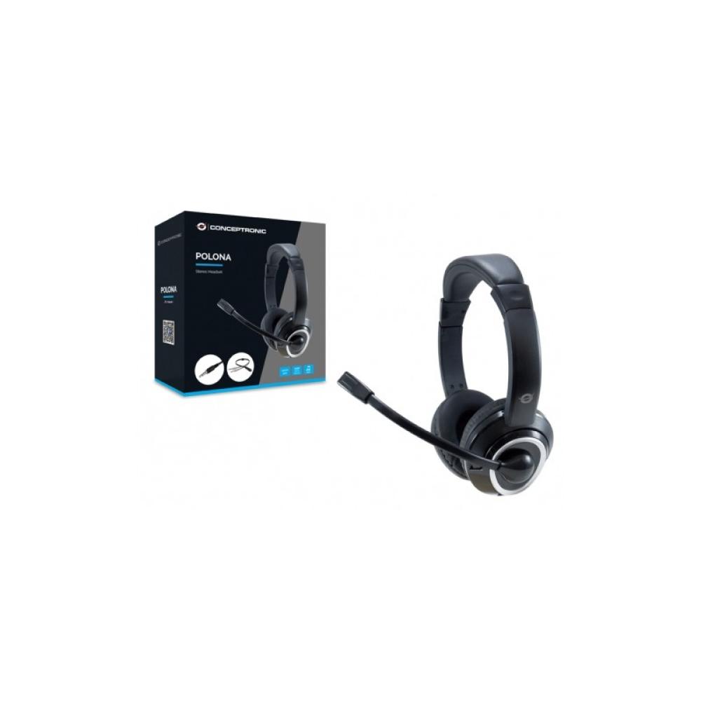 Conceptronic - POLONA02BA auricular y casco Auriculares Alámbrico Diadema Juego Negro