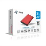 AISENS - Caja Externa 2,5" ASE-2525RED 9.5mm SATA a USB 3.0/USB3.1 Gen1, Rojo