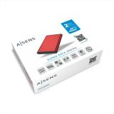 AISENS - Caja Externa 2,5" ASE-2525RED 9.5mm SATA a USB 3.0/USB3.1 Gen1, Rojo