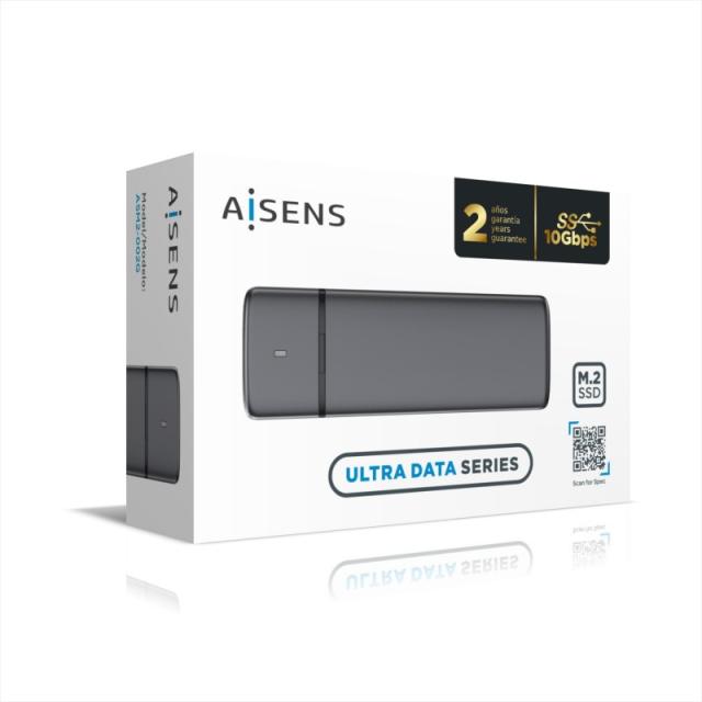 AISENS - Caja Externa M.2 (NGFF) ASM2-002G SATA/NVME a USB3.1/USB3.2 GEN2, Gris