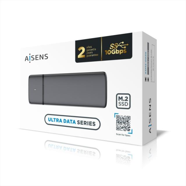 AISENS - Caja Externa M.2 (NGFF) ASM2-002G SATA/NVME a USB3.1/USB3.2 GEN2, Gris