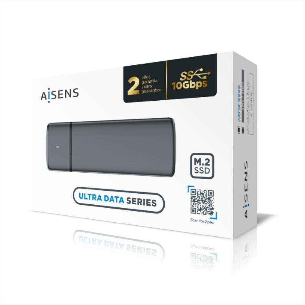 AISENS - Caja Externa M.2 (NGFF) ASM2-002G SATA/NVME a USB3.1/USB3.2 GEN2, Gris