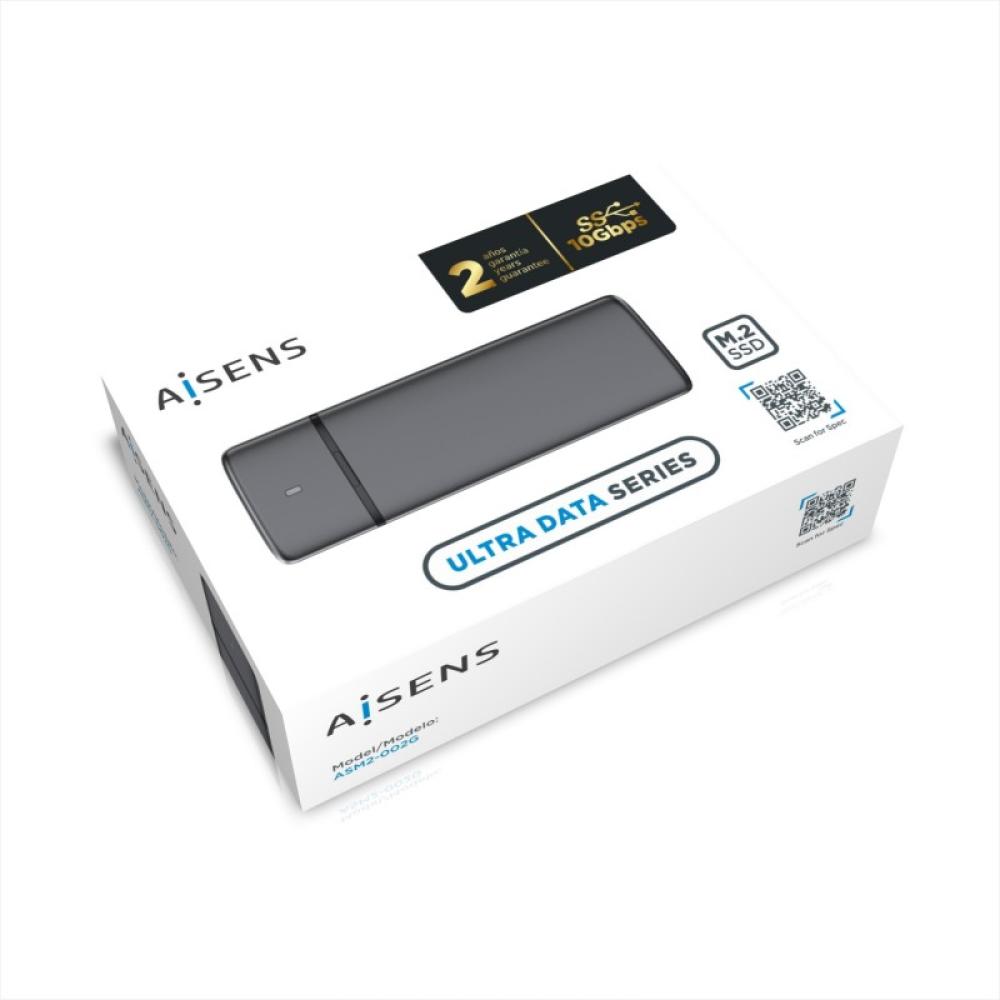 AISENS - Caja Externa M.2 (NGFF) ASM2-002G SATA/NVME a USB3.1/USB3.2 GEN2, Gris