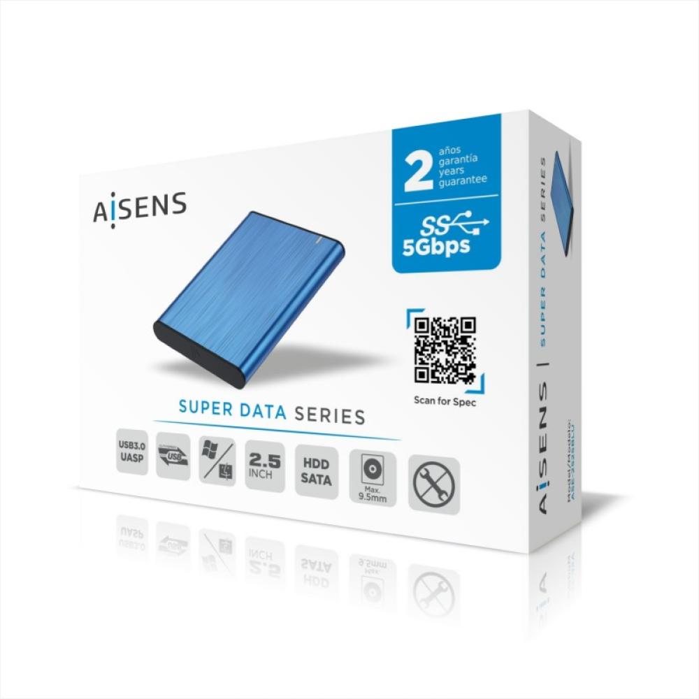 AISENS - Caja Externa 2,5" ASE-2525BLU 9.5mm SATA a USB 3.0/USB3.1 Gen1, Azul