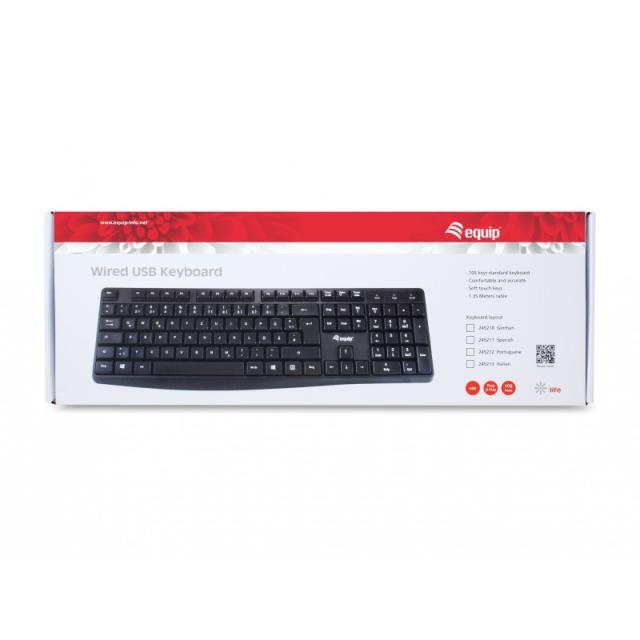 Equip - 245211 teclado Oficina USB QWERTY Español Negro