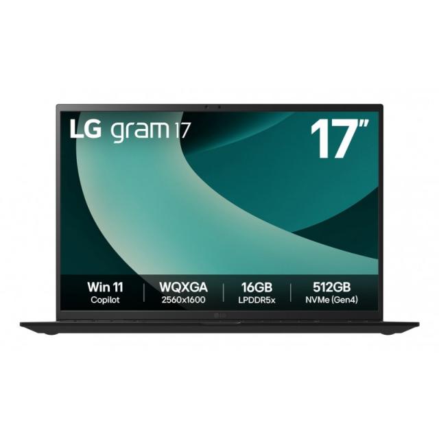 LG - Gram 17Z90T Copilot+ PC Intel Core Ultra 7 255H Portátil 43,2 cm (17") WQXGA 32 GB LPDDR5x-SDRAM 1 TB SSD Wi-Fi 7 (802.11be