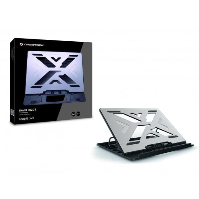 Conceptronic - THANA ERGO S, Laptop Cooling Stand Soporte para ordenador portátil Gris 39,6 cm (15.6")