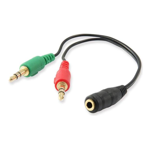 Ewent - EC1642 cable de audio 0,15 m 3,5mm 2 x 3,5mm Negro, Verde, Rojo